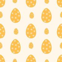 Seamless patterns with Easter eggs. Traditional religious Easter symbols. Template for fabric, wallpaper, wrapping paper vector