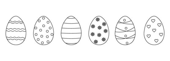 Doodle style Easter Eggs collection. Perfect for design elements Easter greetings vector