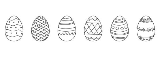 Doodle style Easter Eggs collection. Perfect for design elements Easter greetings vector