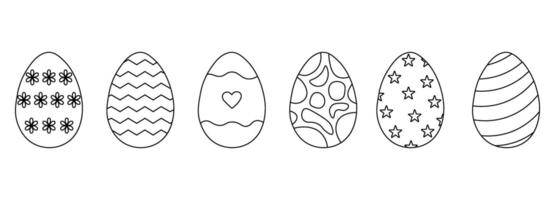Doodle style Easter Eggs collection. Perfect for design elements Easter greetings vector