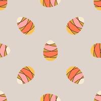 Seamless patterns with Easter eggs. Traditional religious Easter symbols. Template for fabric, wallpaper, wrapping paper vector