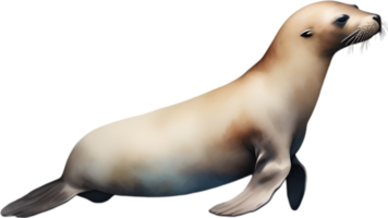 AI generated Sea lion, Watercolor painting of Sea lion. png