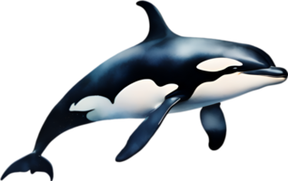 AI generated Orca, Watercolor painting of Killer Whale. png