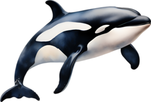 AI generated Orca, Watercolor painting of Killer Whale. png