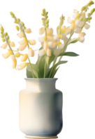 ai gegenereerd een vaas van Nederlander rijbroeken bloem, een waterverf schilderij van een vaas van Nederlander rijbroeken bloem. png