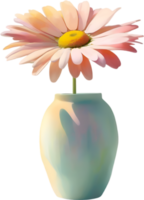 ai generiert ein Vase von Gänseblümchen Blumen, ein Aquarell Gemälde von ein Vase von Gänseblümchen Blumen. png