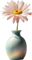 ai generiert ein Vase von Gänseblümchen Blumen, ein Aquarell Gemälde von ein Vase von Gänseblümchen Blumen. png