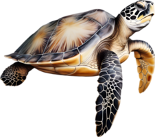 AI generated Sea Turtle, a Watercolor painting of a sea turtle. png