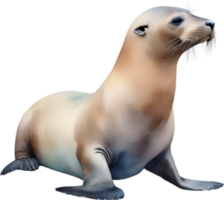 AI generated Sea lion, Watercolor painting of Sea lion. png