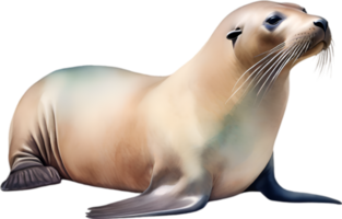 AI generated Sea lion, Watercolor painting of Sea lion. png