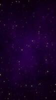 Vertical video - shiny twinkling glittering golden stars and bokeh particles on a dark purple gradient. This elegant luxury awards background is full HD and a seamless loop.