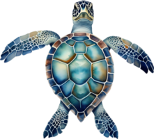 ai generiert Meer Schildkröte, ein Aquarell Gemälde von ein Meer Schildkröte. png