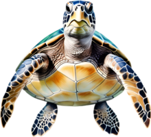 ai generado mar tortuga, un acuarela pintura de un mar tortuga. png