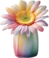 ai généré une vase de Marguerite fleurs, une aquarelle La peinture de une vase de Marguerite fleurs. png