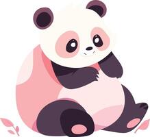 adorable panda vector ilustración en pastel tonos