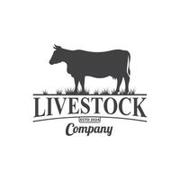 Farm Logo Vector Template. Vintage farm logo design vector illustration. cow logo