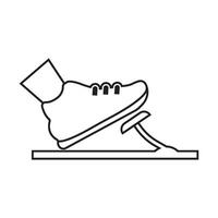 Foot in the Boot Presses Gas or Brake Pedal icon vector