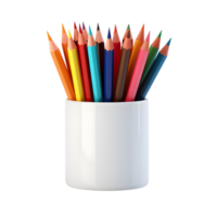 AI generated Colorful Pencils in a cup on png background