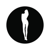 Silhouette of female model icon vector