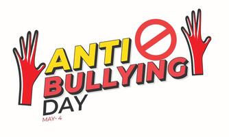 Anti Bullying day. background, banner, card, poster, template. Vector illustration.