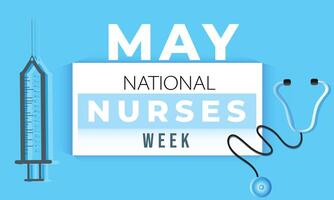 National Nurses Week. background, banner, card, poster, template. Vector illustration.