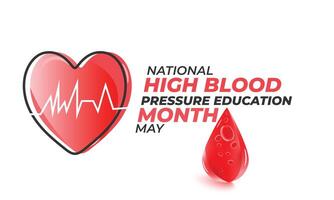 National High Blood pressure education month. background, banner, card, poster, template. Vector illustration.