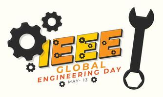 IEEE Global Engineering Day. background, banner, card, poster, template. Vector illustration.