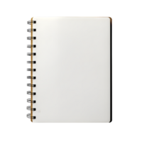 AI generated Blank notebook with metal spiral bound on png background