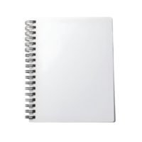 ai generado blanco cuaderno con metal espiral ligado en png antecedentes