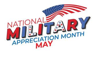 National Military appreciation month. background, banner, card, poster, template. Vector illustration.
