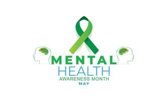 Mental Health Awareness Month. background, banner, card, poster, template. Vector illustration.