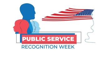 Public Service Recognition week. background, banner, card, poster, template. Vector illustration.