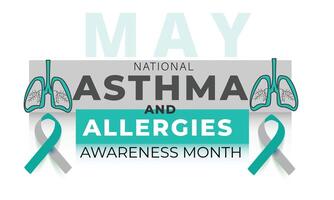 National Asthma and Allergies awareness month. background, banner, card, poster, template. Vector illustration.