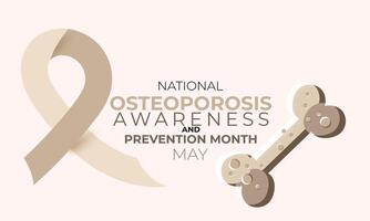 nacional osteoporosis conciencia y prevención mes. fondo, bandera, tarjeta, póster, modelo. vector ilustración.