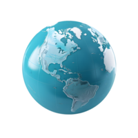 AI generated Earth Globe with map on png background