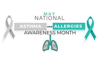 National Asthma and Allergies awareness month. background, banner, card, poster, template. Vector illustration.