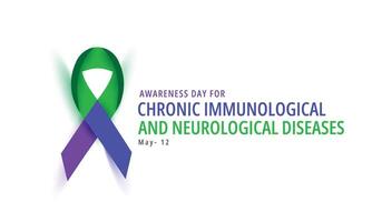 Awareness day for chronic immunological and neurological diseases. background, banner, card, poster, template. Vector illustration.