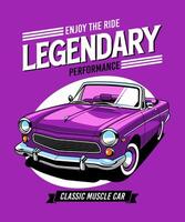 Legendary Performance Retro Car Design vector