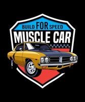 Build For Speed Retro Car Design vector