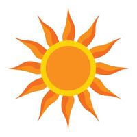 Flat summer yellow sun collection in different styles vector