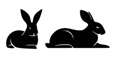 Rabbit Vector. Isolated rabbit shadow on a white background vector