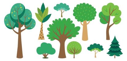 hand drawn trees collection set, illustration vector for infographic or other uses