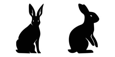 Rabbit Vector. Isolated rabbit shadow on a white background vector