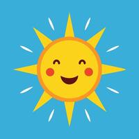 Cute cartoon smiling sun. funny sun vector on an isolated background