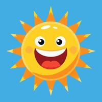 Cute cartoon smiling sun. funny sun vector on an isolated background