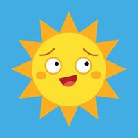 Cute cartoon smiling sun. funny sun vector on an isolated background