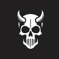 Skull Vector Icon. Black and white human skull