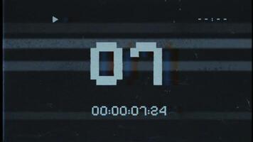 Countdown, das Nummer 9 ist gezeigt auf ein schwarz Hintergrund video
