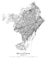 Barcelona, España urbano detalle calles carreteras mapa ,vector elemento imagen vector