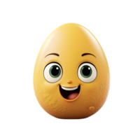 AI generated Easter egg with happy face on transparent background png file